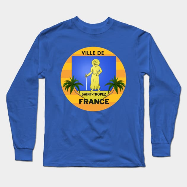 St Tropez France ( Ville de St Tropez ) Long Sleeve T-Shirt by Papilio Art